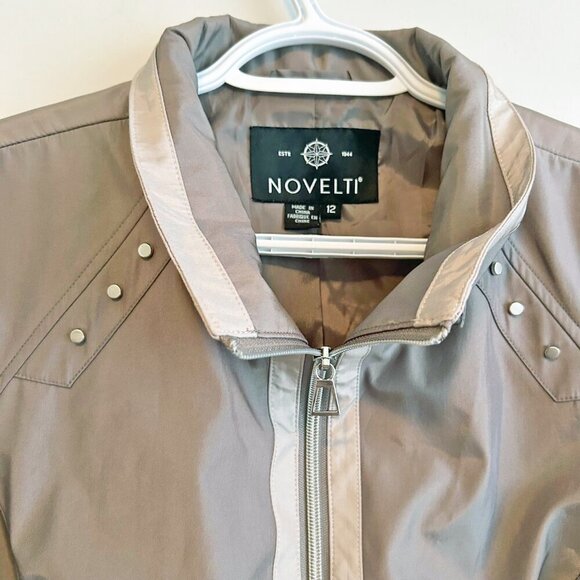 Ladie's coat, raincoat, 3 season, knee length, Beige, Size 12 - Picture 3 of 11